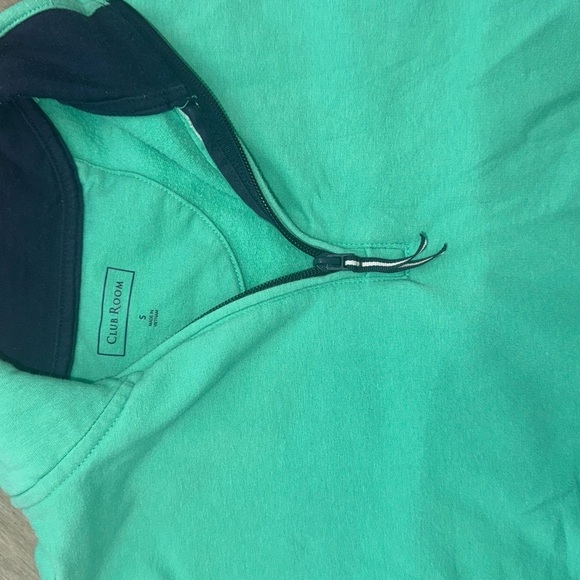 CLUB ROOM | Men's Green Quarter-Zip Sweater - Picture 2 of 2